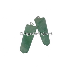 Pendentif crayon plat en aventurine verte Agate avec symbole religieux hindou pour l'amélioration spirituelle - Product Image 2