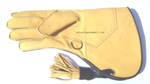 Guante de cuero nobuk de dos capas para accesorio de trampa para animales de caza y cetrería - Product Image 2