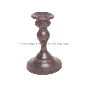 Portavelas de pilar con acabado de bronce oscuro de aluminio y Metal para iglesia y comedor, portavelas de Metal de alta calidad - Product Image 1