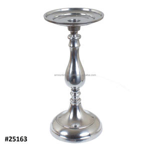 แท่นเทียนอะลูมิเนียมสำหรับงานแต่งงานทำมือสีเงินเงา - Product Image 5