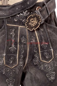 Estilo alemán Trachten Lederhosen Oktoberfest Party Wears Plus Size Pantalones cortos bordados Antiarrugas y transpirable Suministro OEM - Product Image 3