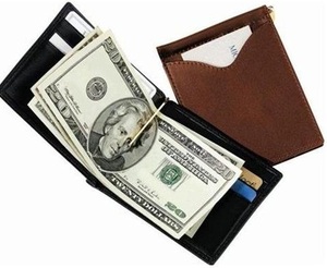 กระเป๋าสตางค์หนังแท้แบบหนีบเงินทรงบางสำหรับผู้ชาย - Product Image 2