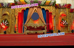 Escenario de Boda Real India, Boda Dorada, Estilo Shahi Tradicional, Diseño Moderno de Escenario para Bodas, EE. UU. - Product Image 6