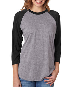 Camiseta de béisbol raglán de algodón con estampado personalizado de manga 3/4 sólida de talla grande para mujer, secado rápido, transpirable, venta al por mayor - Product Image 4
