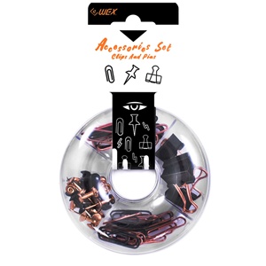 Doreen — boîte à articles de papeterie Vintage, la dernière chance acheter des barrettes très mignonnes en papier noir et Rose - Product Image 1