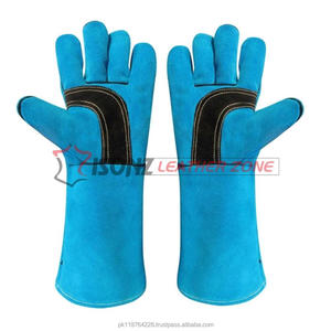 Gants de soudage en cuir suédé ISONZ Leather Zone certifiés EN 388, épaisseur 1,2 mm, longueur 14 pouces, antidérapants et résistants à la chaleur - Product Image 1