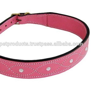 Collar de perro de cuero con tachuelas, collar de perro de cuero personalizado con tachuelas y hebilla para perros de compañía - Product Image 2
