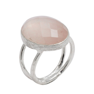 Anillo de plata esterlina 925 hecho a mano al por mayor con cuarzo rosa natural diamante y Perla joyería de piedras preciosas de alta calidad precio de fábrica - Product Image 1