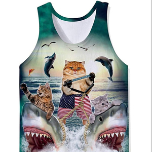 การพิมพ์ระเหิดSingletsแขนกุดเสื้อยืดเสื้อกล้าม,วิ่งโยคะยิมเสื้อกล้าม - Product Image 1