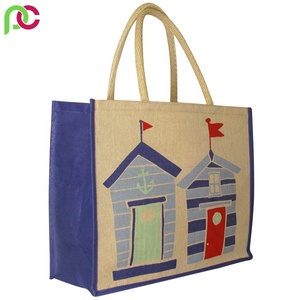 ขายส่งมาตรฐานขนาดธรรมชาติ Eco อินทรีย์หรูหราผ้าสิริที่กำหนดเองพิมพ์ของที่ระลึกของขวัญแต่งงานถุงปอกระเจา - Product Image 4