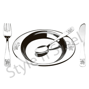 Children Cutlery Set of 4 Pcs Royal Cutlery Set High Mirror Polishing Stainless Steel Luxury Spoon Fork Set - Product Image 1