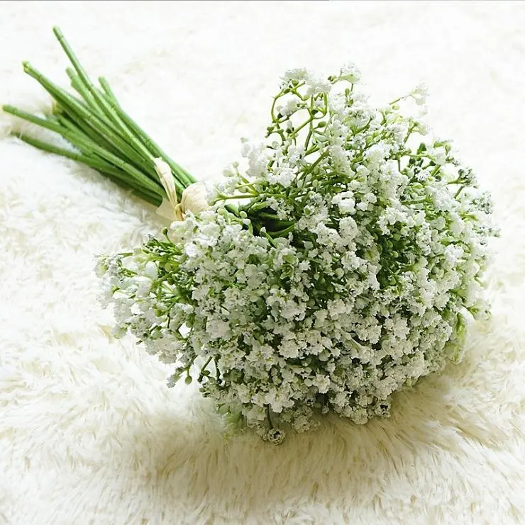 Bouquet Gypsophila Bouquet de souffle de bébé artificiel pour décoration de mariage Bouquet de mariée