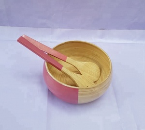 Prix de gros OEM : Serveur à salade en bambou filé, attrayant, de haute qualité et écologique, pour la maison et la cuisine, fabriqué au Vietnam - Product Image 3