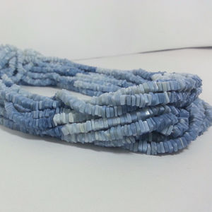 4mm 5mm naturel bleu opale Heishi plat carré pierre précieuse en gros perles brin fabricant prix usine fabrication de bijoux collier - Product Image 1