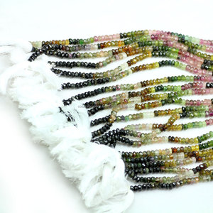 Brin de perles en pierres semi-précieuses Tourmaline, bijoux à facettes multiples, pierres précieuses - Product Image 4