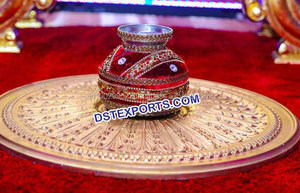 Mandap de mariage hindou moderne, pots en acier design Choris pour les événements de mariage indiens - Product Image 6