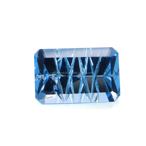 "ท้องฟ้าบุษราคัม14x9มม. สี่เหลี่ยมผืนผ้าเว้าเลเซอร์ตัด8.40 CTS อัญมณีหลวม" - Product Image 2