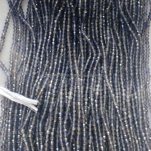 Perles en vrac de haute qualité en labradorite bleue naturelle, micro-facettées de 2-3 mm, pierre grise de 8 mm, certifiées par un tiers pour - Product Image 2