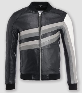 Precio barato chaqueta de motorista de invierno negro piel de oveja auténtica cosida a mano impermeable transpirable diseño de talla grande piel de oveja - Product Image 2