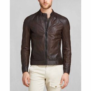 Veste professionnelle personnalisée en cuir de mouton pour hommes coupe ajustée Vêtement en cuir de haute qualité à la mode - Product Image 1