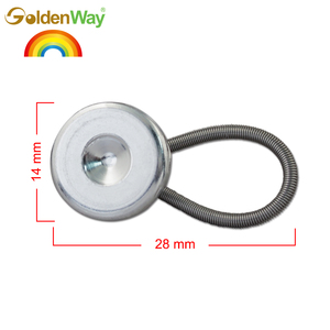High Quality GoldenWay Silver Flatback Waist Spring Aluminum Plating Washable <b>Button</b> Extender <b>for</b> <b>Jeans</b> - Product Image 2