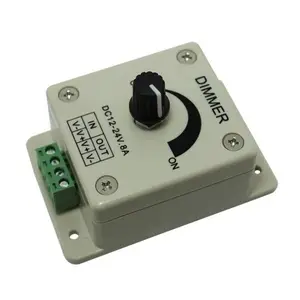 12-24 V 8A LED manual Dimmer manualmente rotación interruptor PWM Control de atenuación, controlador para tira LED de un solo Color luz