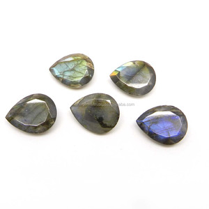 Haute qualité 20x16mm poire à facettes naturel Labradorite bleu/argent 11.95 Cts pierre précieuse en vrac pour bijoux forme ronde/ovale - Product Image 1