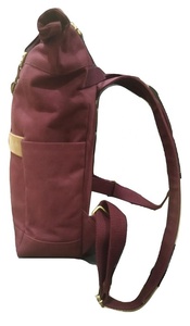 Unisex Waxed <b>Canvas</b> Genuine Leather <b>Laptop</b> Backpack Button Closure Water-Resistant Vintage Cotton Polyester Shoulder Strap Women - Product Image 3