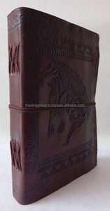 Diario de cuero de Dragón Volador en relieve genuino hecho a mano, cuero marrón con cierre de hilo, uso promocional, perfecto para oficina - Product Image 2