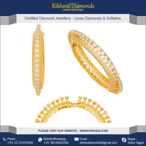 Élégant bracelet et bracelet en or jaune 18 carats avec diamants Accessoire pour femme - Product Image 2