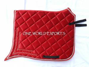 Almohadilla de sillín de doma roja, acolchada, acolchada - Product Image 2