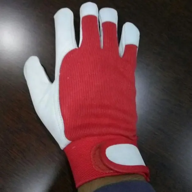 KS-AG 26 Goatskin Work Gloves Size 9 Anti-Slip Heat Cut Resistant Durable Red Color