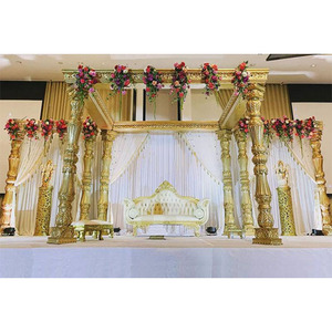 Ensemble de Mandap traditionnel du Rajasthan pour les mariages indiens, Mandap de mariage royal conçu par le fabricant, à vendre, événement au Massachusetts - Product Image 1