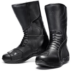 Diseño personalizado de 100% de piel de vaca de cuero de los hombres de velocidad bicicletas botas de motocicleta de carreras de moto zapatos - Product Image 6