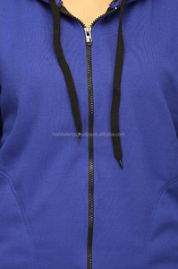 Sudadera con capucha para mujer Fábrica OEM Sudadera con capucha de algodón original de alta calidad Sudaderas con capucha personalizadas Colores sólidos térmicos Azul oscuro - Product Image 4