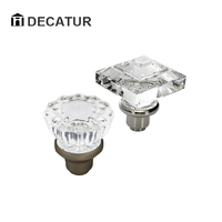 Poignées et boutons de porte en verre de style antique moderne Decatur DHG008 avec finitions claires et variées pour villa