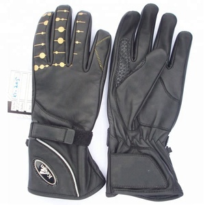 KEVEN KI-130 High Quality Black Genuine Leather Motorbike Gloves Custom Embroidery Logo Waterproof Touchscreen Compatible - Product Image 3