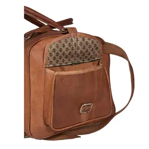 Sac de voyage week-end en cuir véritable de style marocain 2019, sac de voyage élégant pour une nuit, fabriqué au Maroc - Product Image 1