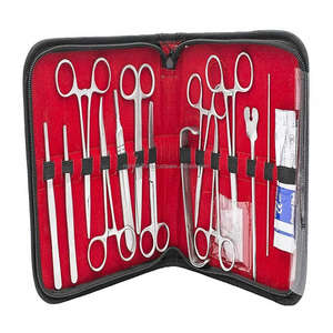Kit de dissection avancé pour étudiants en médecine et en biologie, 22 pièces, avec manche de scalpel, 11 lames, étui, laboratoire vétérinaire B - Product Image 1