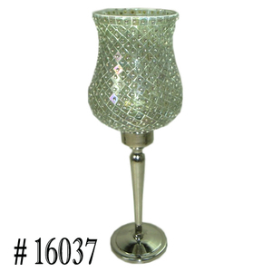 Finitions nickelées bougeoir en fonte d'aluminium avec cheminée en verre bougeoir de luxe pour la décoration de la maison - Product Image 5