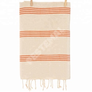 Fluffy Flexible Stylish Traditional <b>Turkish</b> Heybet Peshtemals <b>Towels</b> With Striped Design Tassels and Pastel Colored %100 Cotton - Product Image 2