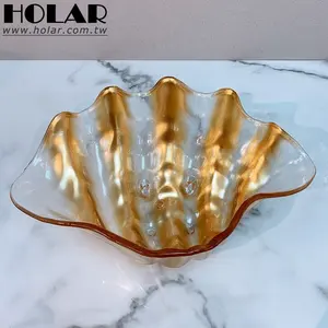 Holarフルーツボウル台湾製1リットルゴールドスタイルプラスチックメッキシェル形状