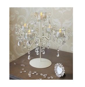 White Metal Candelabra <b>and</b> <b>Candle</b> <b>Jars</b> for Home Office Wedding Decorations Elegant <b>Lantern</b> <b>Holder</b> - Product Image 4
