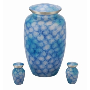 รูปแบบไฟสีฟ้าที่ระลึกโลหะทองเหลือง/อลูมิเนียมผู้ใหญ่ศพมนุษย์เถ้ากระดูกโกศสไตล์อเมริกัน/ยุโรป - Product Image 1