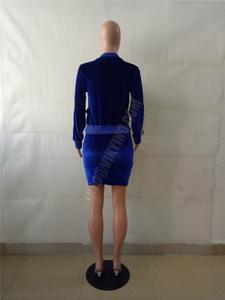 Jupe en velours pour femmes et haut court Survêtement Automne Saison Zipper Style Sport Wear Pour Femmes Survêtements Viky Industries - Product Image 4