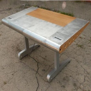 Escritorio de oficina de aviador de aluminio antiguo - Product Image 1