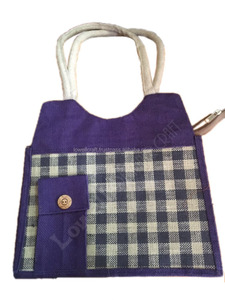 Medium Dot Pattern Textile Shopping <b>Bag</b> With Buckle Strap Handle Daily Use - Product Image 6