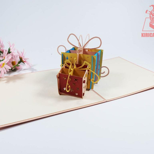 Tarjeta de regalo de cumpleaños Feliz cumpleaños nuevo diseño 3D Cumpleaños Cajas de regalo hechas a mano Tarjeta emergente artesanía - Product Image 2