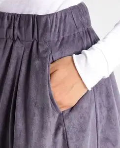 Оптовая продажа, Женская Сексуальная мини-юбка из натуральной замши и кожи ягненка с высокой талией