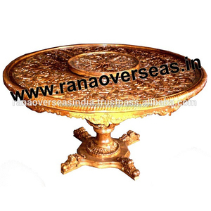 Table à manger en bois de Style traditionnel avec Design artisanal pour salle à manger et salon - Product Image 2